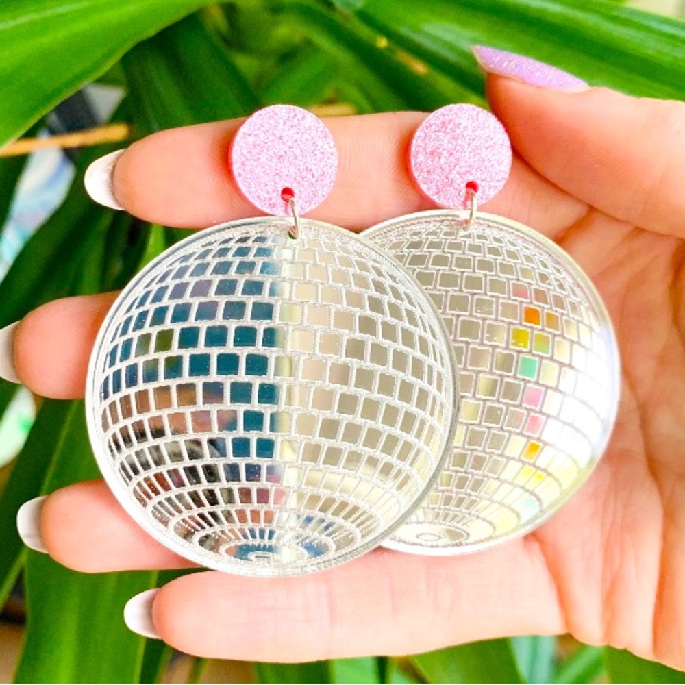 Acrylic Disco Ball Earrings